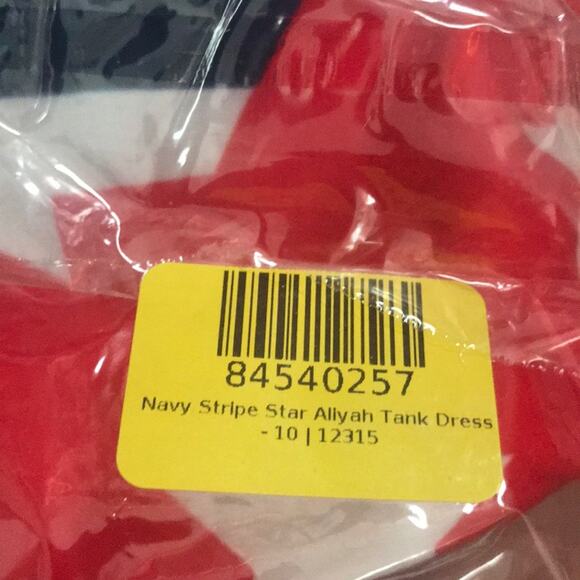 Sunshine Swing Navy Stripe Star Tank Dress Kids Size 10 red white blue patriot - Picture 3 of 5